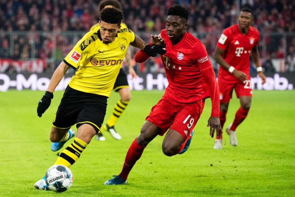 BVB-Dribbler Jadon Sancho (l.) sollte Bayern-Youngster Alphonso Davies defensiv vor Probleme stellen - doch es lief genau andersherum!