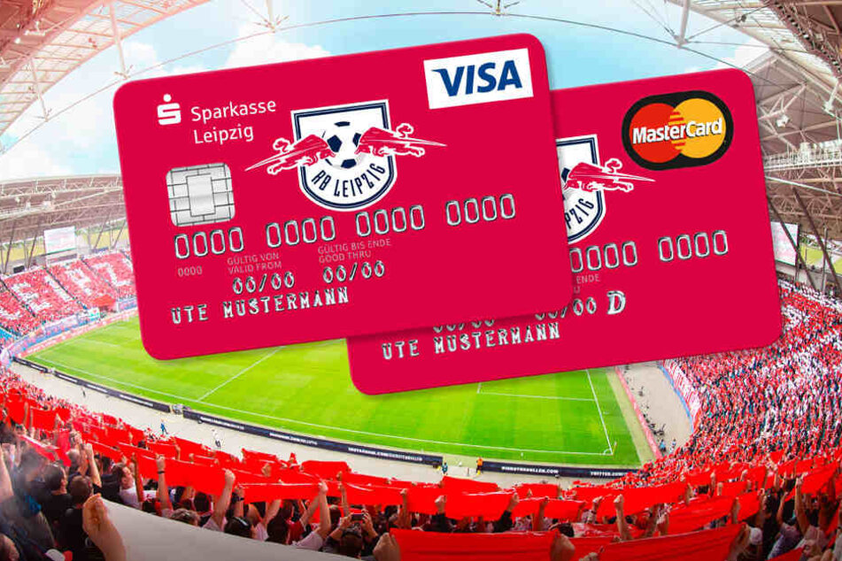 Extra für Fans: Kreditkarten im RB-Design von der Sparkasse Leipzig.