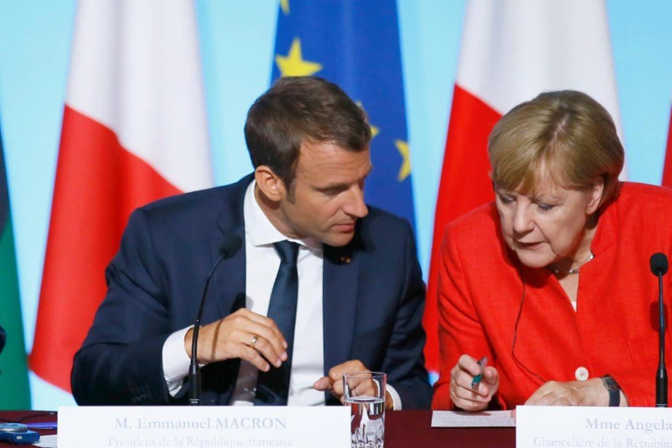 Vor dem eigentlichen Syrien-Gipfel haben Kanzlerin Merkel und Präsident Macron die Köpfe zusammengesteckt. (Archivbild)