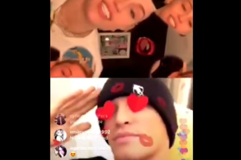 Miley Cyrus und ihr neuer Lover Cody Simpson auf Instagram Live