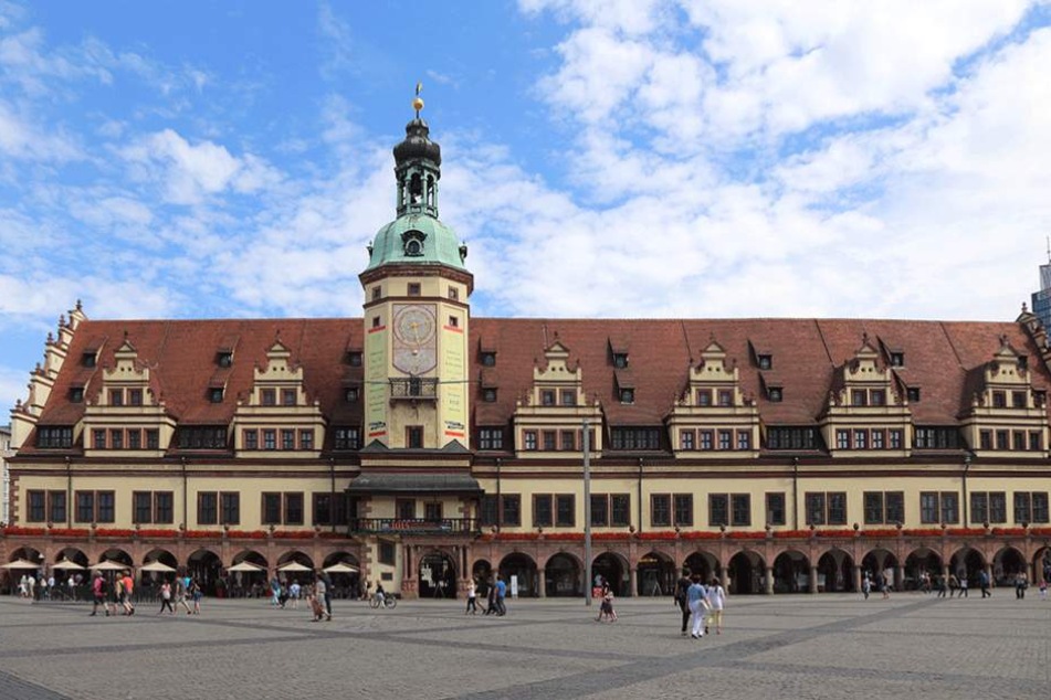 Das Alte Rathaus auf dem Leipziger Markt.
