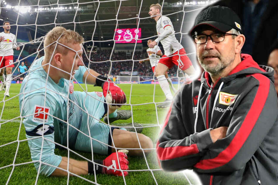 Ärmste Sau der Mainzer und eisernes Glücksschwein: Robin Zentner (l.) kassierte gegen Leipzig acht Gegentore, Unions Fischer (r.) gewann das Berlin-Derby. (Bildmontage)