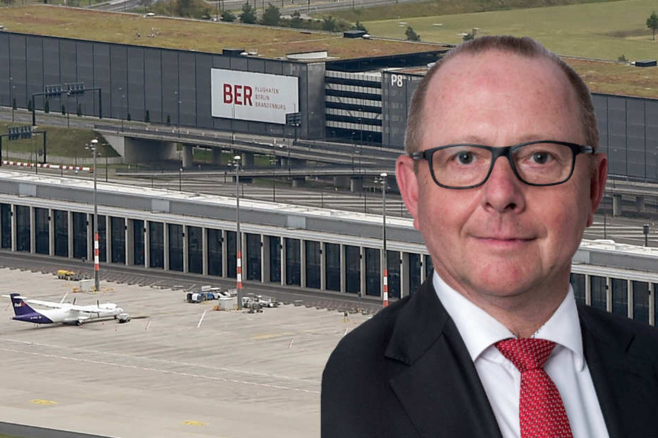 Der neue Betriebsleiter Patrick Muller (57) soll dafür sorgen, dass die Flieger am Flughafen BER ab Oktober 2020 auch abheben. (Bildmontage)