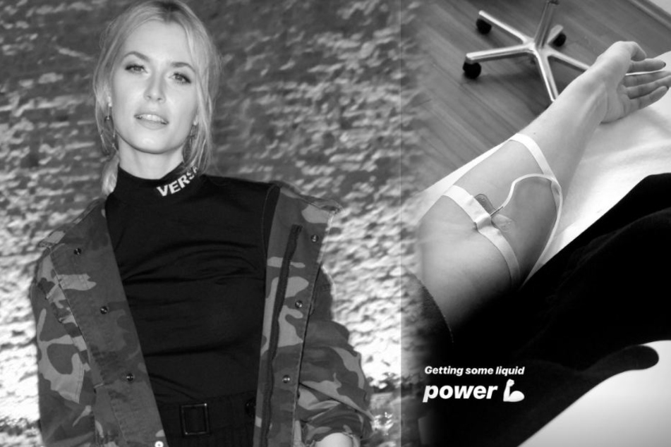 Lena Gercke hängt am Tropf.