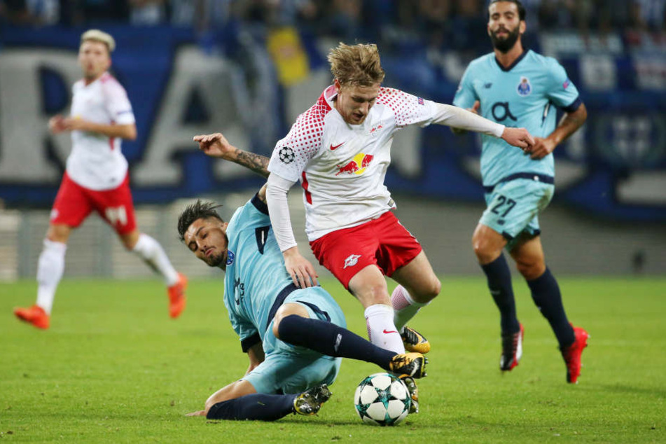 Emil Forsberg erzielte seinen Treffer für RB Leipzig in der Champions League.