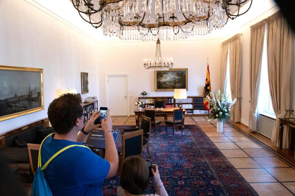 Begehrtes Fotomotiv: Das Amtszimmer des Bundespräsidenten in Schloss Bellevue.