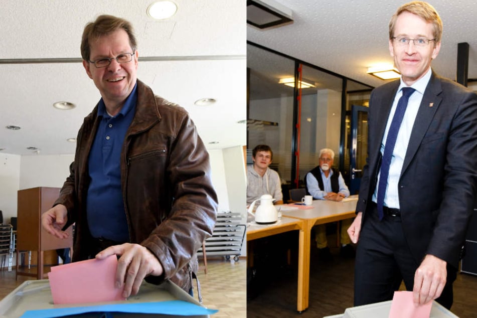 Ralf Stegner hatte am Morgen in Bordesholm und Daniel Günther hatte in Eckernförde gewählt