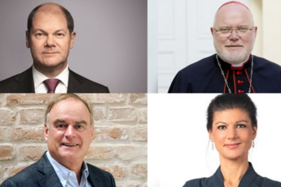 Olaf Scholz, Reinhard Kardinal Marx, Sahra Wagenknecht sowie Georg Kofler bei Anne Will.