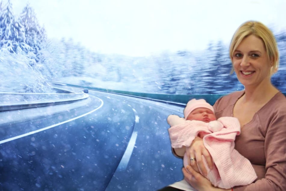 Daniella Waring musste ihr drittes Kind im Schneechaos Nordenglands entbinden.