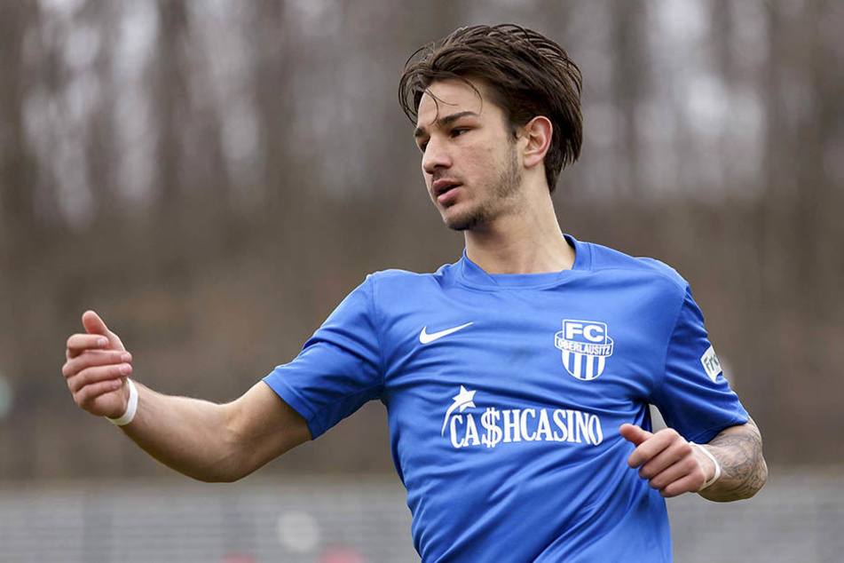 Filip Kusic im Frühjahr 2016 im Trikot des FC Oberlausitz.