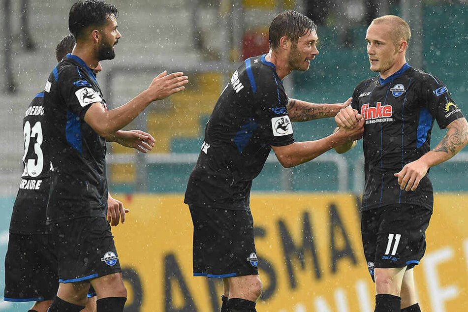 Sven Michel (r.) traf nach 27 Minuten zur zwischenzeitlichen Führung für den SCP.