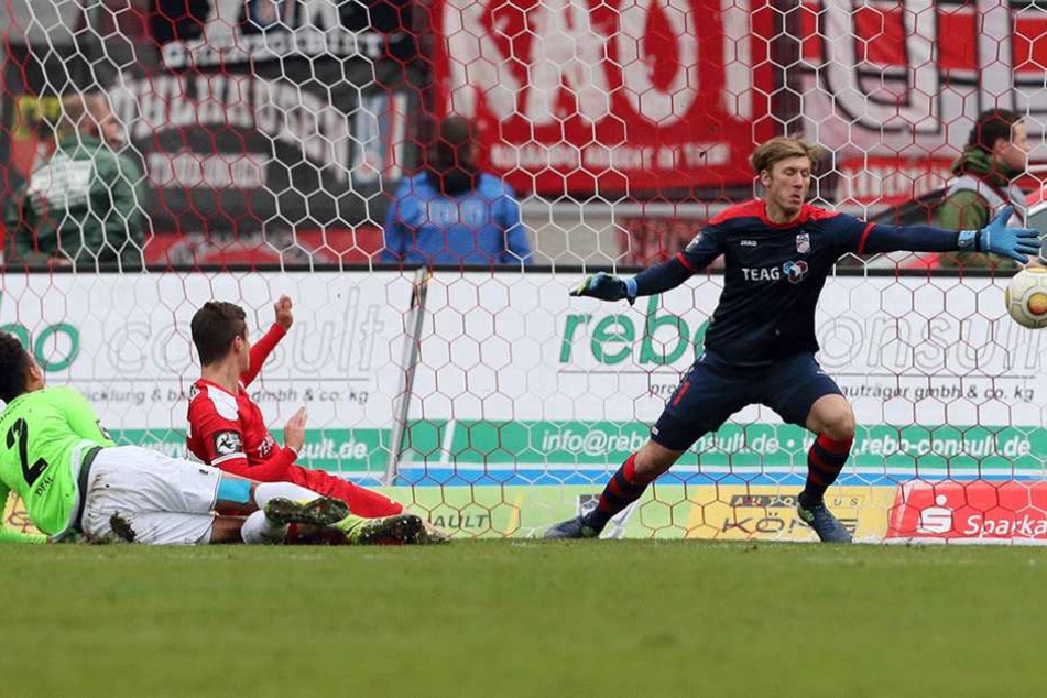 Auch beim 2:1-Sieg in Erfurt erzielte Jamil Dem (Nummer 2) die Chemnitzer 1:0-Führung.