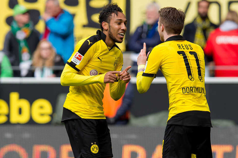 Pierre-Emerick Aubameyang und Marco Reus kommen am 17. Januar mit dem BVB an die Pader.