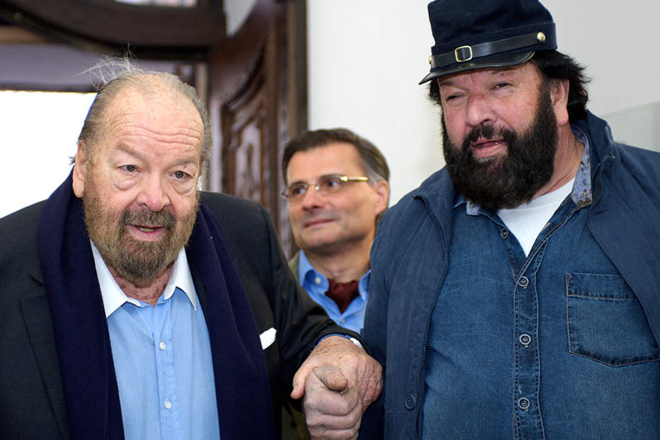 Der "echte" Bud Spencer (†86) traf auf sein Double: Löffler und Carlo Pedersoli, wie Spencer im wahren Leben hieß, kannten sich persönlich.