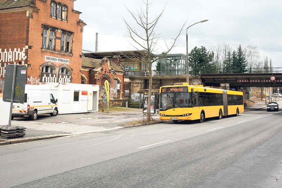 Anfang März starten die Bauarbeiten für die Stadtbahn 2020. Am Haltepunkt
Strehlen steht bis dahin ein Infocontainer.