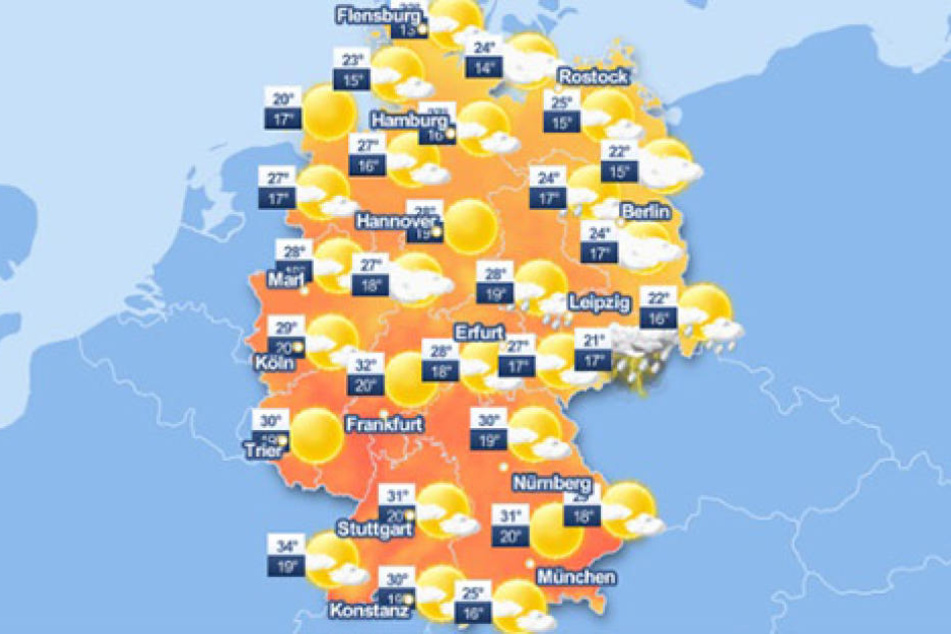 Besonders im Osten Deutschlands kommt es am Freitag häufig zu Unwettern.