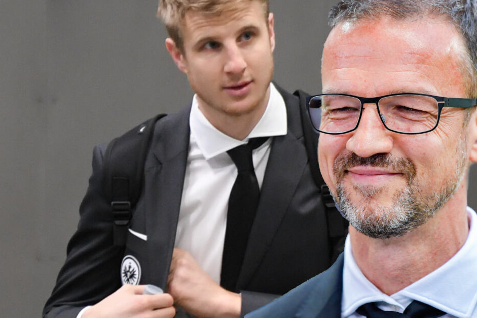 Die Verhandlungen laufen: Eintrachts Sportvorstand Fredi Bobic (Re.) buhlt um einen Verbleib von Martin Hinteregger (Fotomontage).