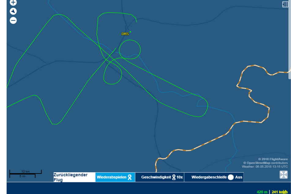 Das war Flug GMI1234/ST1234 über Dresden.