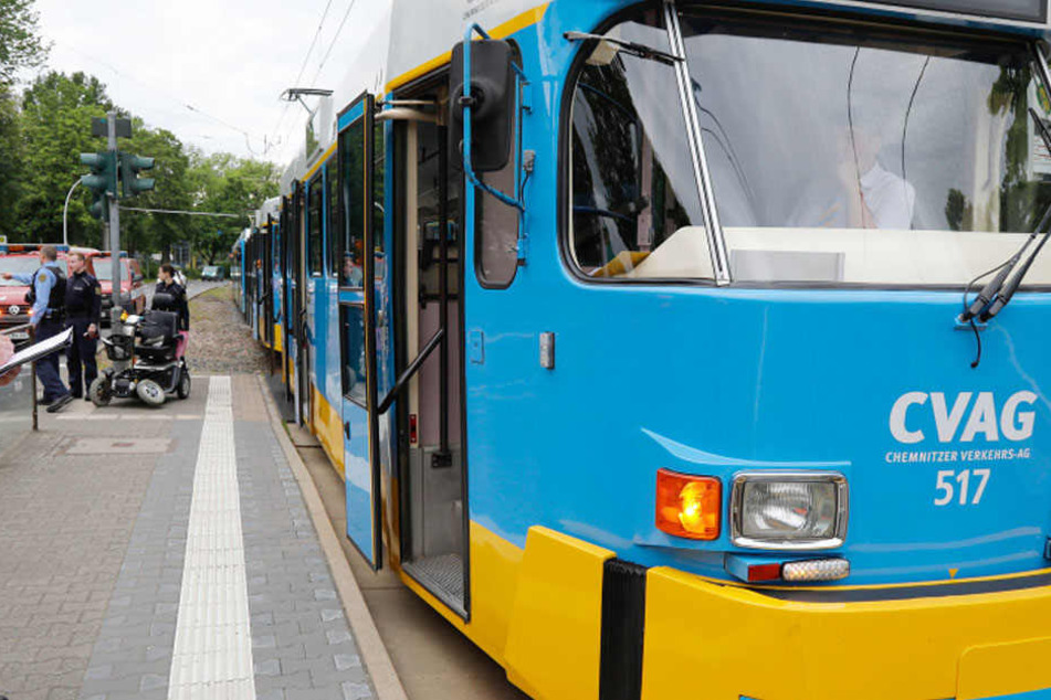 Die Straßenbahn Linie 6 in Richtung Altchemnitz erfasste den Mann.