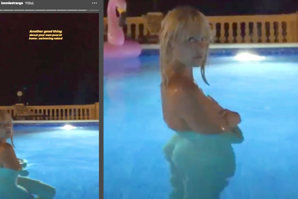 Bonnie Strange (33) beim nächtlichen Nacktbad.