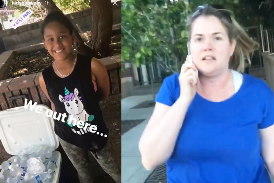Jordan (l) wollte Wasser verkaufen, doch das gefiel dieser Frau gar nicht.