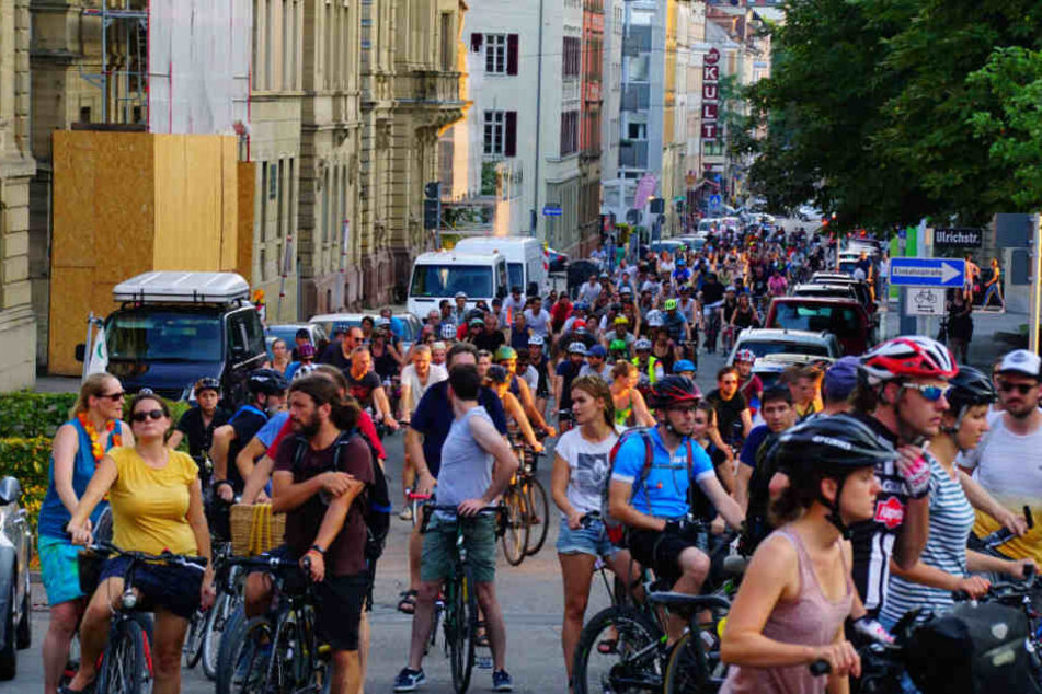 Fahrräder, wohin das Auge sieht am Freitag in Stuttgart.