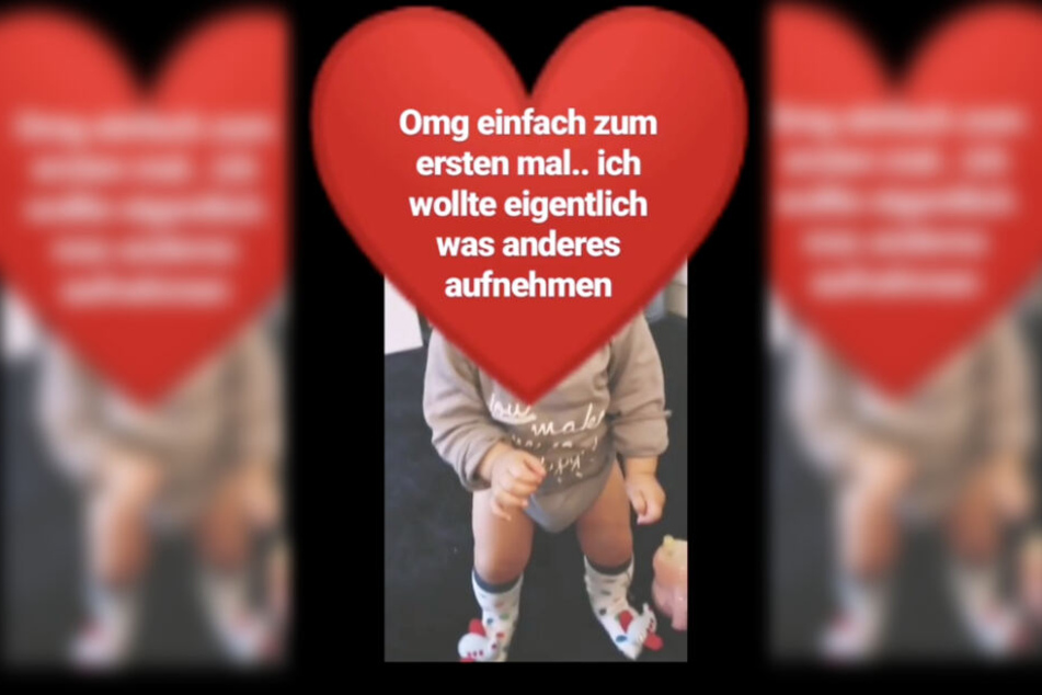 Ist bald Schluss mit Krabbeln? Das Bild zeigt Schwesta Ewas Tochter beim ersten selbstständigen Stehen.
