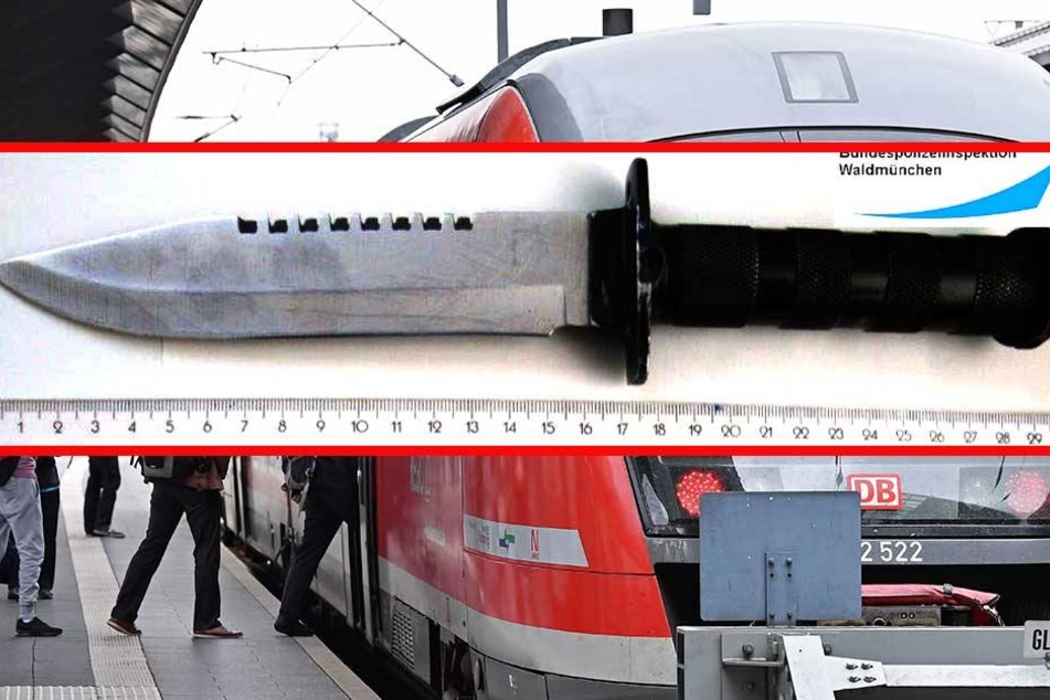 Mit diesem Messer erschreckte ein Chemnitzer Fahrgäste in einem Zug.
