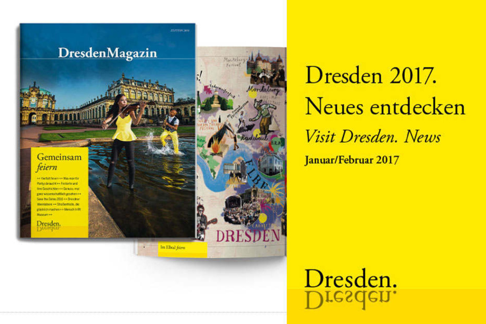Das Layout des Flyers ist in Aufmachung und Schrift genau wie das von "Dresden Marketing" gestaltet.