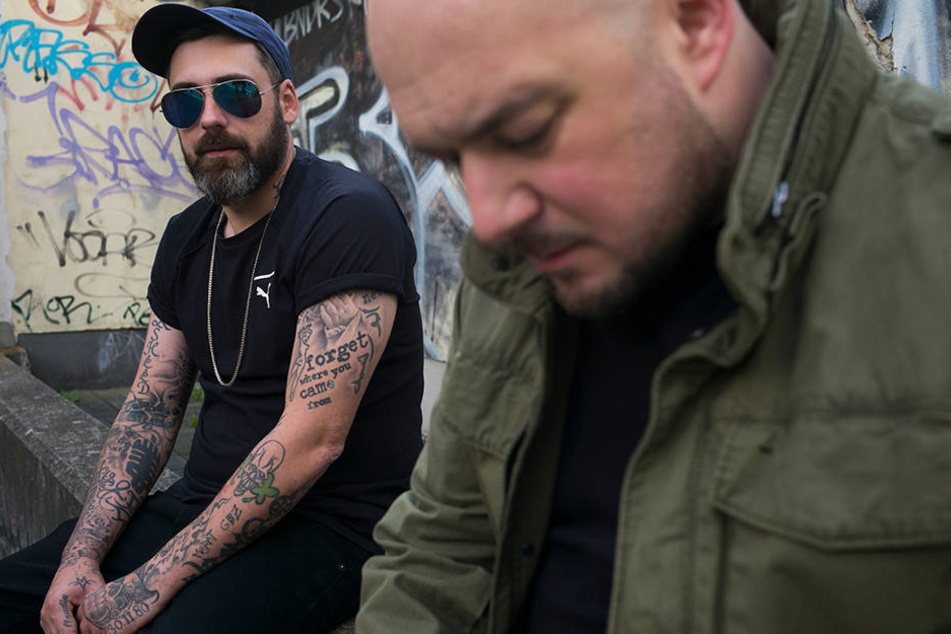 Präsentieren in Leipzig ihr neues Album "Royal Bunker": Sido (l.) und Kool Savas (r.).