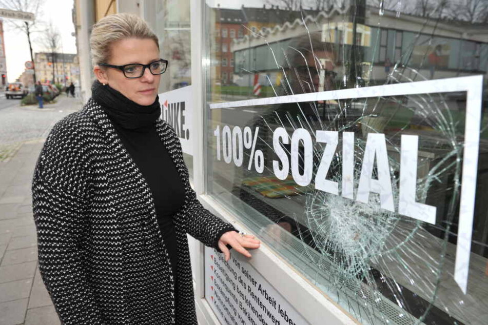 Das Büro von Susanne Schaper wurde immer wieder beschmiert.