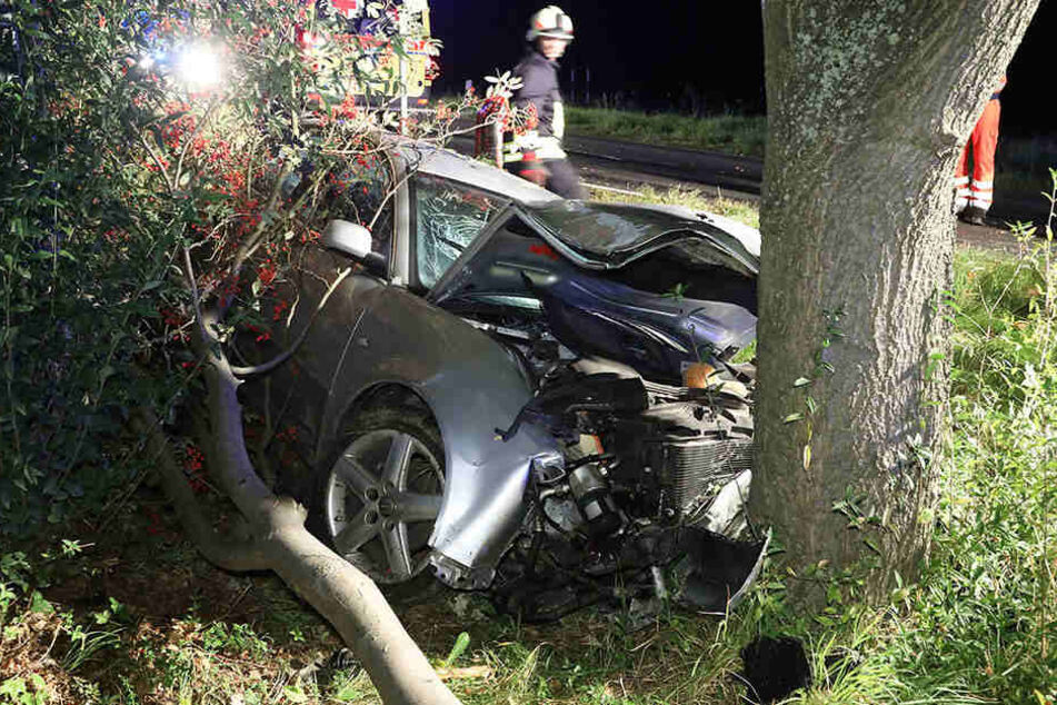 Der Audi-Fahrer landete mit seinem Fahrzeug im Straßengraben.