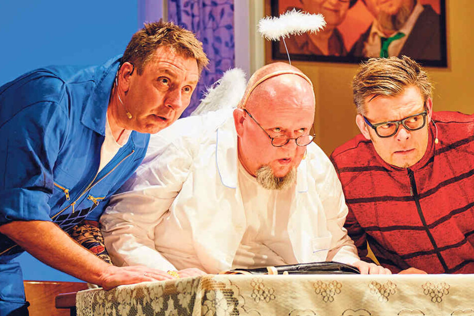 Thomas Böttcher, Holger Blum und Thomas Rauch (v.l.) kämpfen im Biertheater mit ihren Verflossenen.