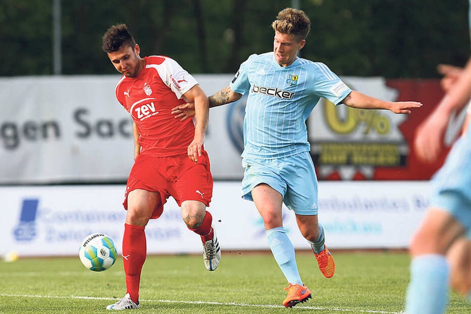 Sein erstes Sachsenpokalfinale verlor Davy Frick (l.) 2015 gegen Philip Türpitz und den CFC.