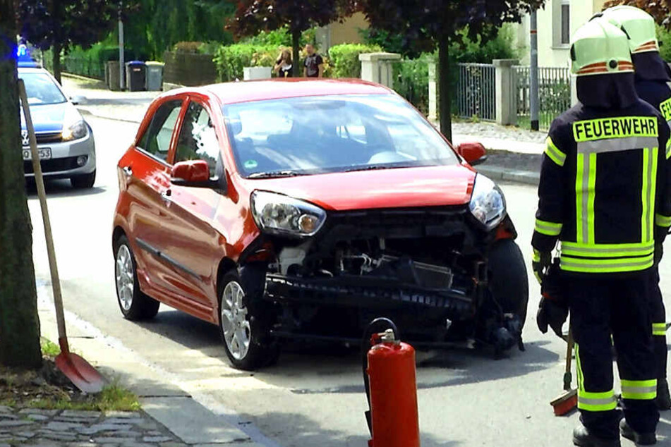 An einem Crash in der Oberlausitz war auch ein Kia beteiligt, der beschädigt wurde.
