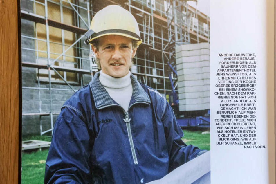 20 Jahre Hotelier! Jens Weißflog
als junger „Hüpfer“ bei den Bauarbeiten zu seinem Hotel.