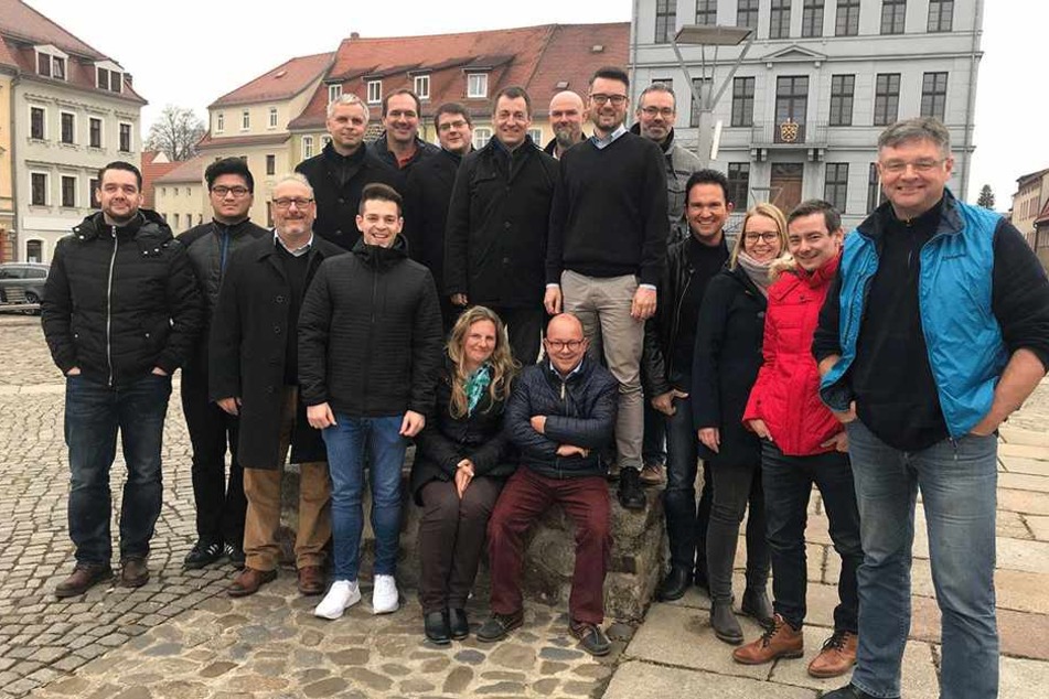 Vergnügt in Bischofswerda: der FDP-Landesvorstand auf seiner zweitägigen Klausur.