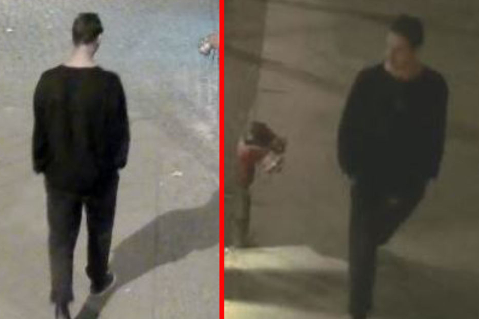 Mit diesen Bildern sucht die Polizei nach einem Verdächtigen.