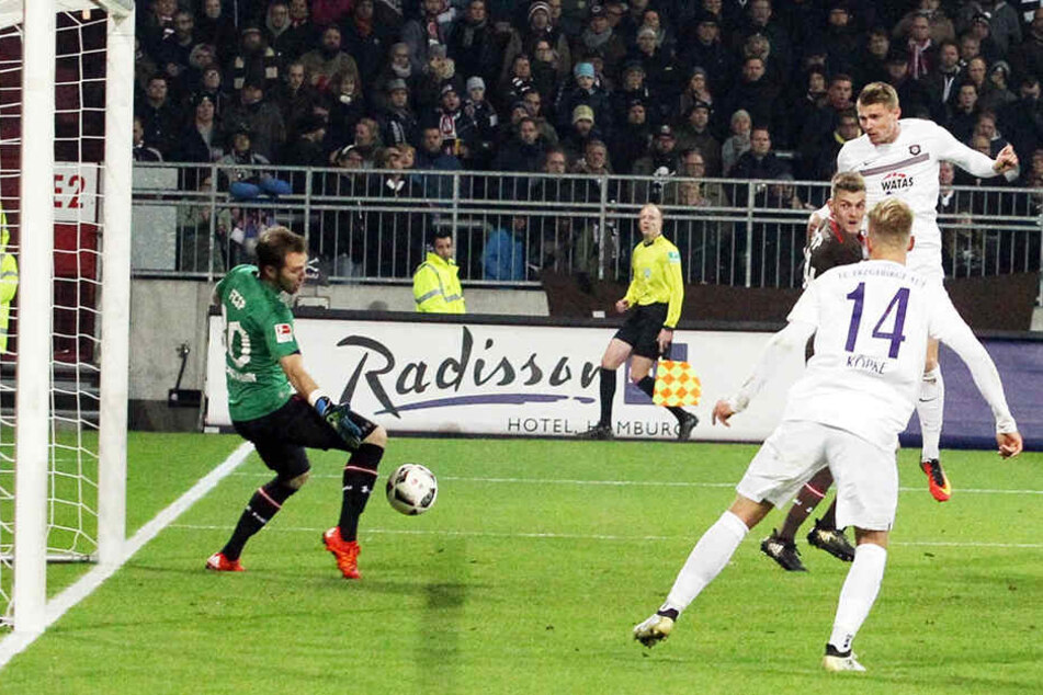 Mit dem Kopf traf Breitkreuz zum 2:1.