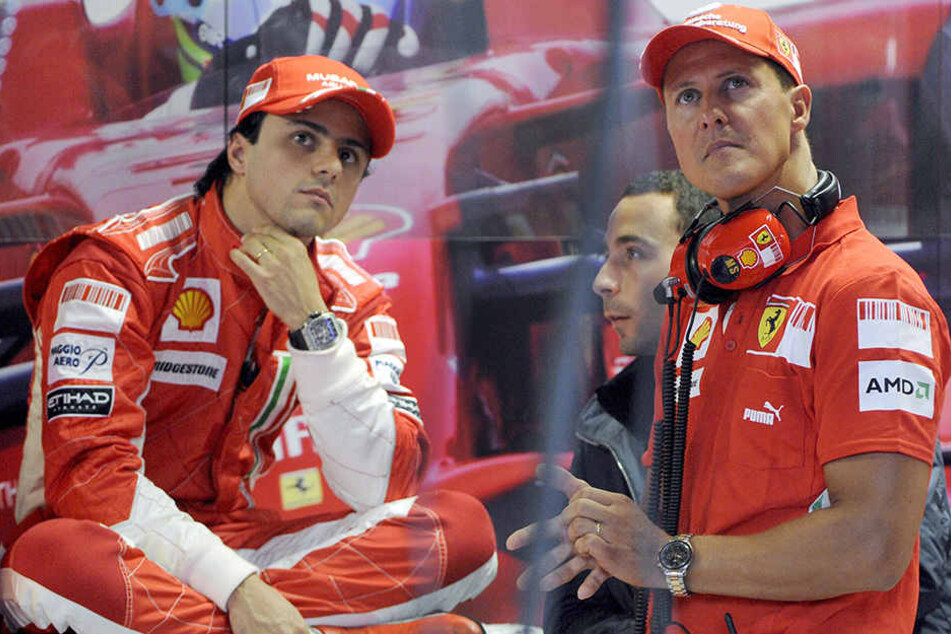 Michael Schumacher fuhr die längste Zeit seiner Karriere für Ferrari. Hier mit seinem Teamkollegen Felipe Massa (li.).