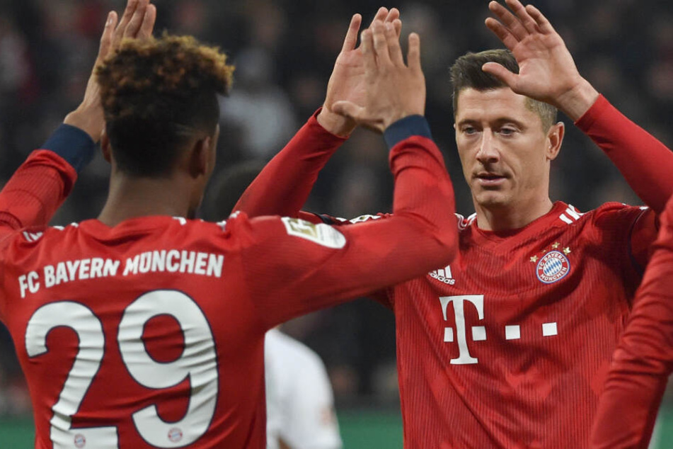 Kingsley Coman (l.) und Robert Lewandowski (r.) verstehen sich eigentlich ganz gut.