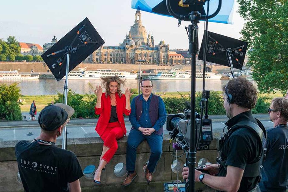 "Riverboat"-Moderatorin Kim Fischer (49) und Show-Gast Angelo Kelly (36).