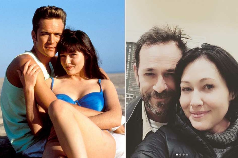 Sie waren DAS Serien-Traumpaar der 90er Jahre - Brenda und Dylan (li.) und waren auch im wahren Leben bis zum Schluss enge Freunde -Shannen Doherty und Luke Perry (re.).