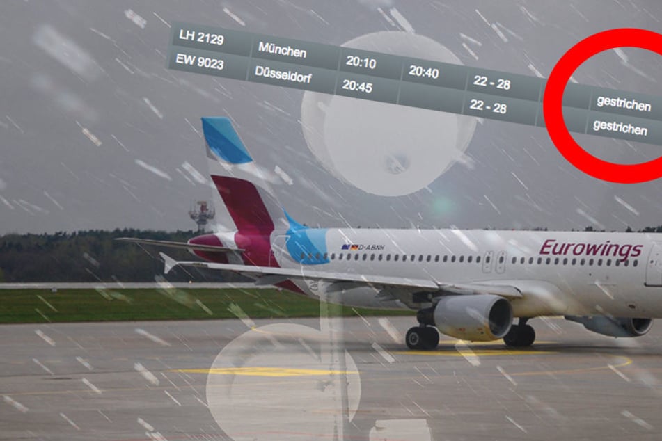 Das Schnee-Chaos sorgte am Flughafen in Dresden für Ausfälle.