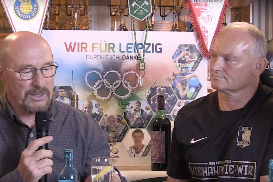 Lok-Sportdirektor Wolfgang Wolf (links) und BSG-Vorstandschef Frank Kühne während des Interviews.