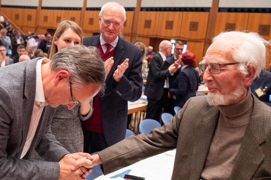 November 2018: Eppler (rechts) auf dem SPD-Landesparteitag in Baden-Württemberg.