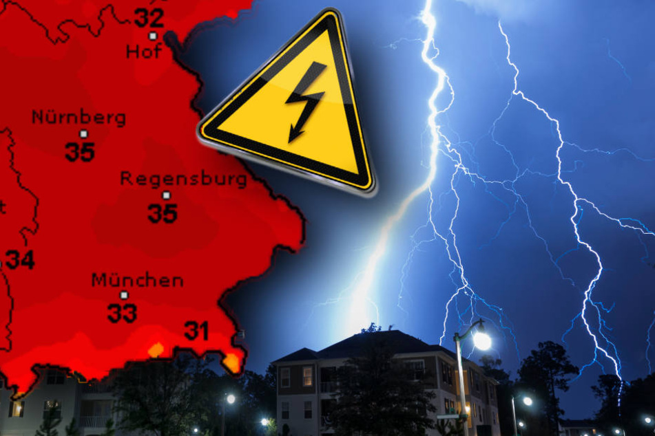 Bei den hochsommerlichen Temperaturen kommt es zu kräftigen Gewittern (Symbolbild).