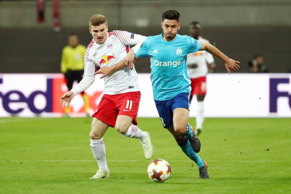 Hartes Stück Arbeit: Timo Werner (l., gegen Marseilles Morgan Sanson) und seinen Mitspielern hat das Match einiges an Kraft gekostet.