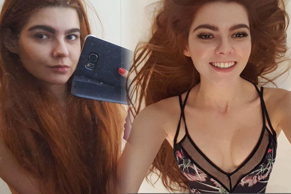 Klaudia trägt aktuell noch die roten Haare nach dem GNTM-Umstyling.