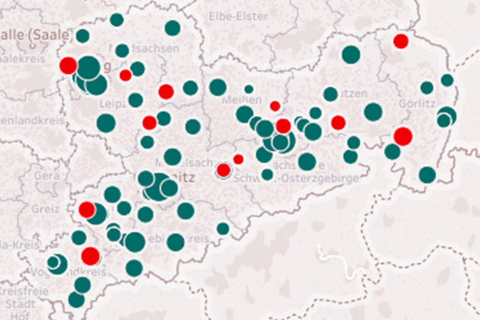 So sieht die Statistik für Sachsen aus, die man im Internet aufrufen und einzelne Kliniken anklicken kann.